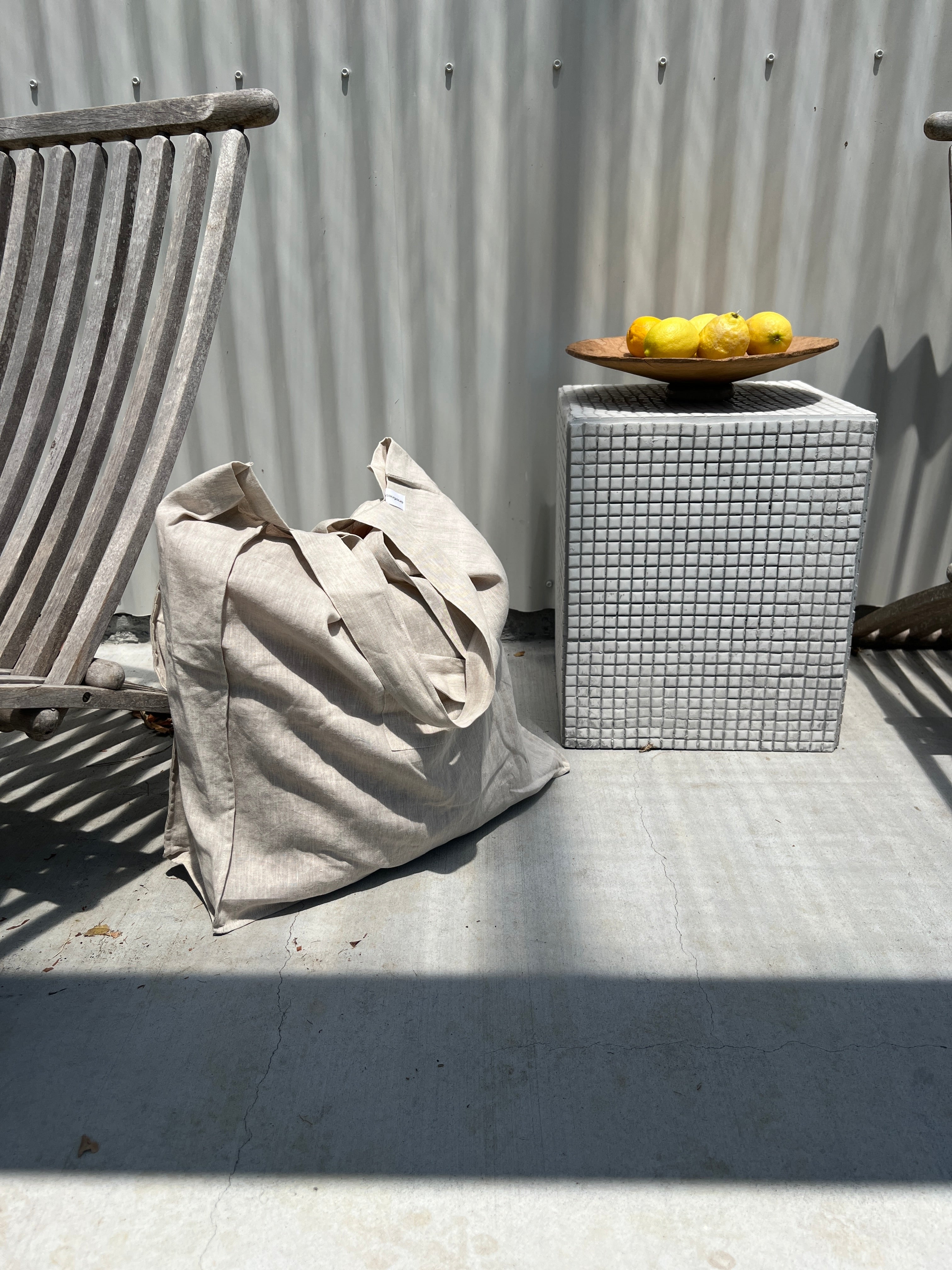 The Weekender Linen Tote - OATMEAL-onefinesunday co