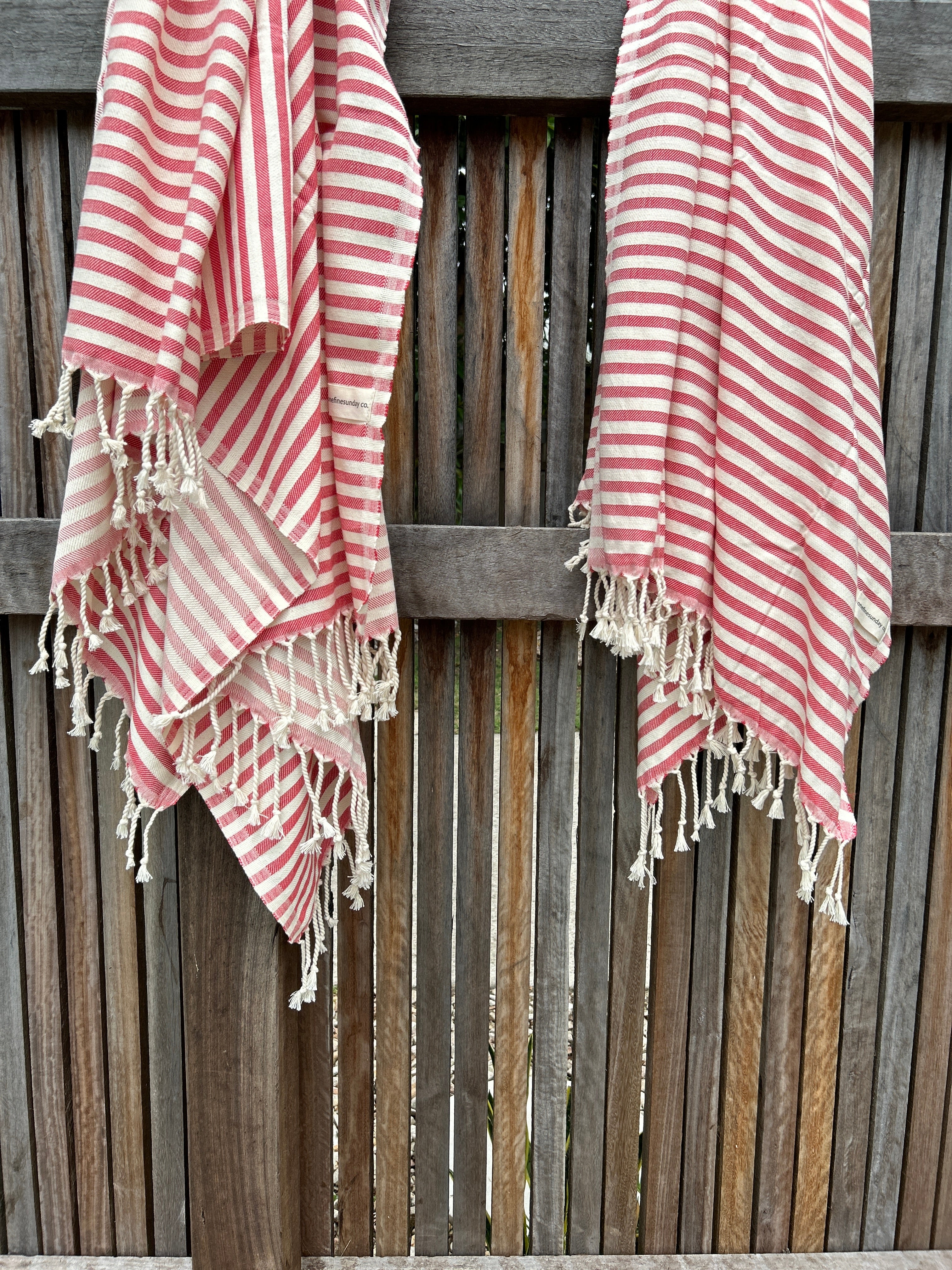 California Turkish towel - RED STRIPE-onefinesunday co