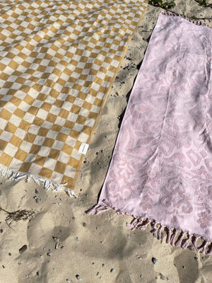 Sunday retro inspired Turkish towel - DUSTY PINK-onefinesunday co